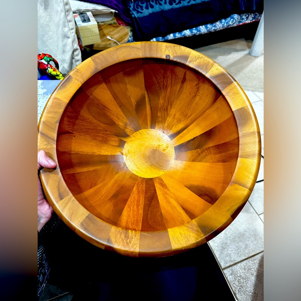 Nambe Wooden Salad Bowl